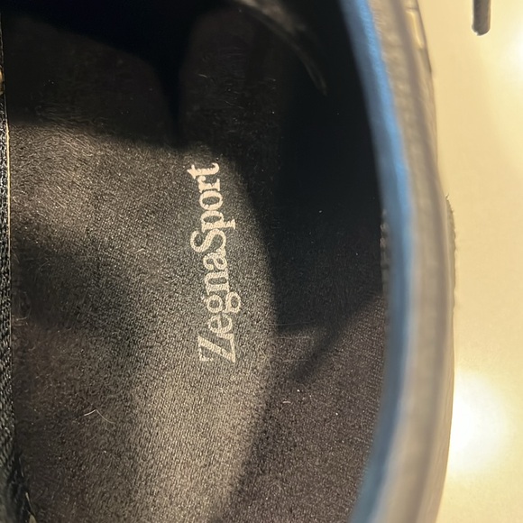 ZEGNA Sport Casual Mens Leather / Suede Lace Up Sneakers in Black ITALY MADE - Picture 5 of 9